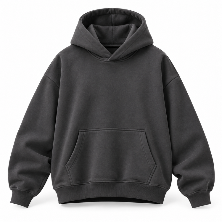 Charcoal Oversized Hoodie on White